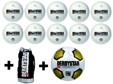 DERBYSTAR 11er Ballpaket Brilliant TT + Brilliant Matchball+Ballsack