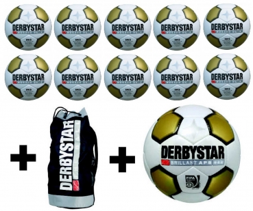 DERBYSTAR 11er Ballpaket Nugaro + Brilliant Matchball+Ballsack
