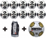 DERBYSTAR 11er Ballpaket Stratos TT + Brilliant Matchball+Ballsack
