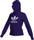 Adidas Trefoil Hoodie Damen aubergine mel./metallic silver