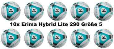 10er Ballpaket Erima Fußball Hybrid Lite 290 inkl. Ballnetz