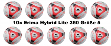 10er Ballpaket Erima Fußball Hybrid Lite 350 inkl. Ballnetz