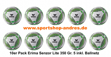 10er Ballpaket Erima Fußball Senzor Lite 350 inkl. Ballnetz