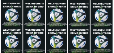 10er Ballpaket Erima Fußball Hybrid Training inkl. Ballnetz - Sie sparen fast 50% - royal/lime