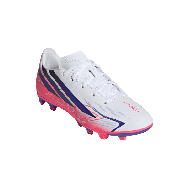 Adidas Fußballschuhe F50 Hyperfast Club FG/MG J weiß/viosol/tursol