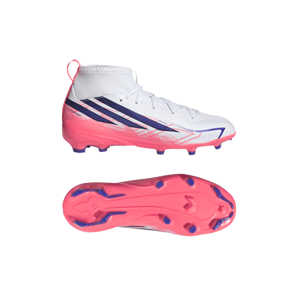 Adidas Fußballschuhe F50 League FG J MID White/viosol/tursol